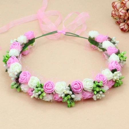Bride's headwear, children's garland, forest girl style, Korean sweet and super fairy-like wedding dress accessory, girl flower fairy hair accessory Bride's headwear, children's garland, forest girl style, Korean sweet and super fairy-like wedding dress accessory, girl flower fairy hair accessory